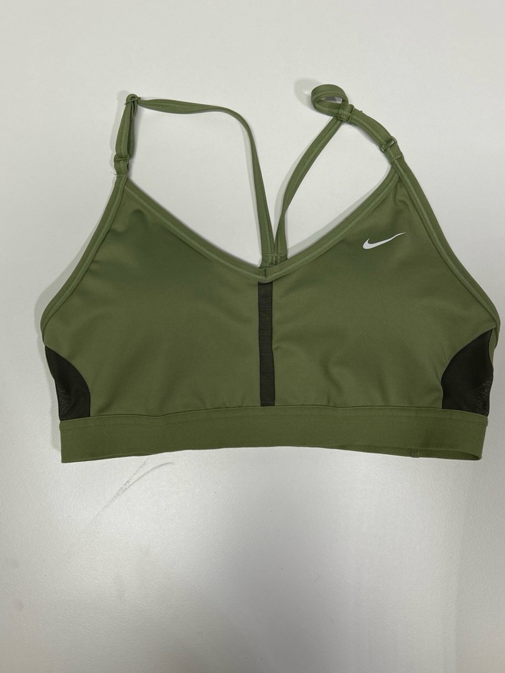 Nike Olive Green and Black Strappy Sports Bra